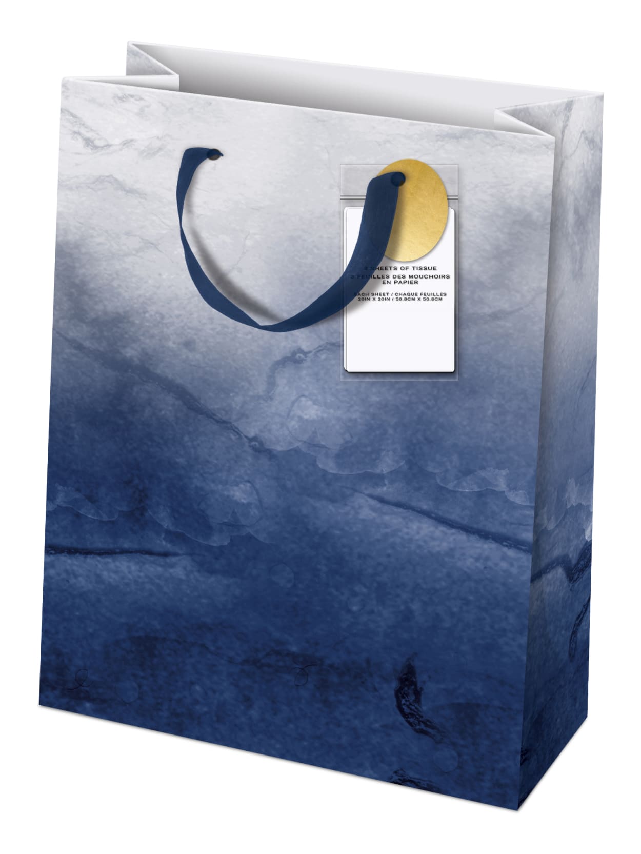 Lady Jayne Gift Bag With Tissue Paper Vertical Ombre Blue 11 H X