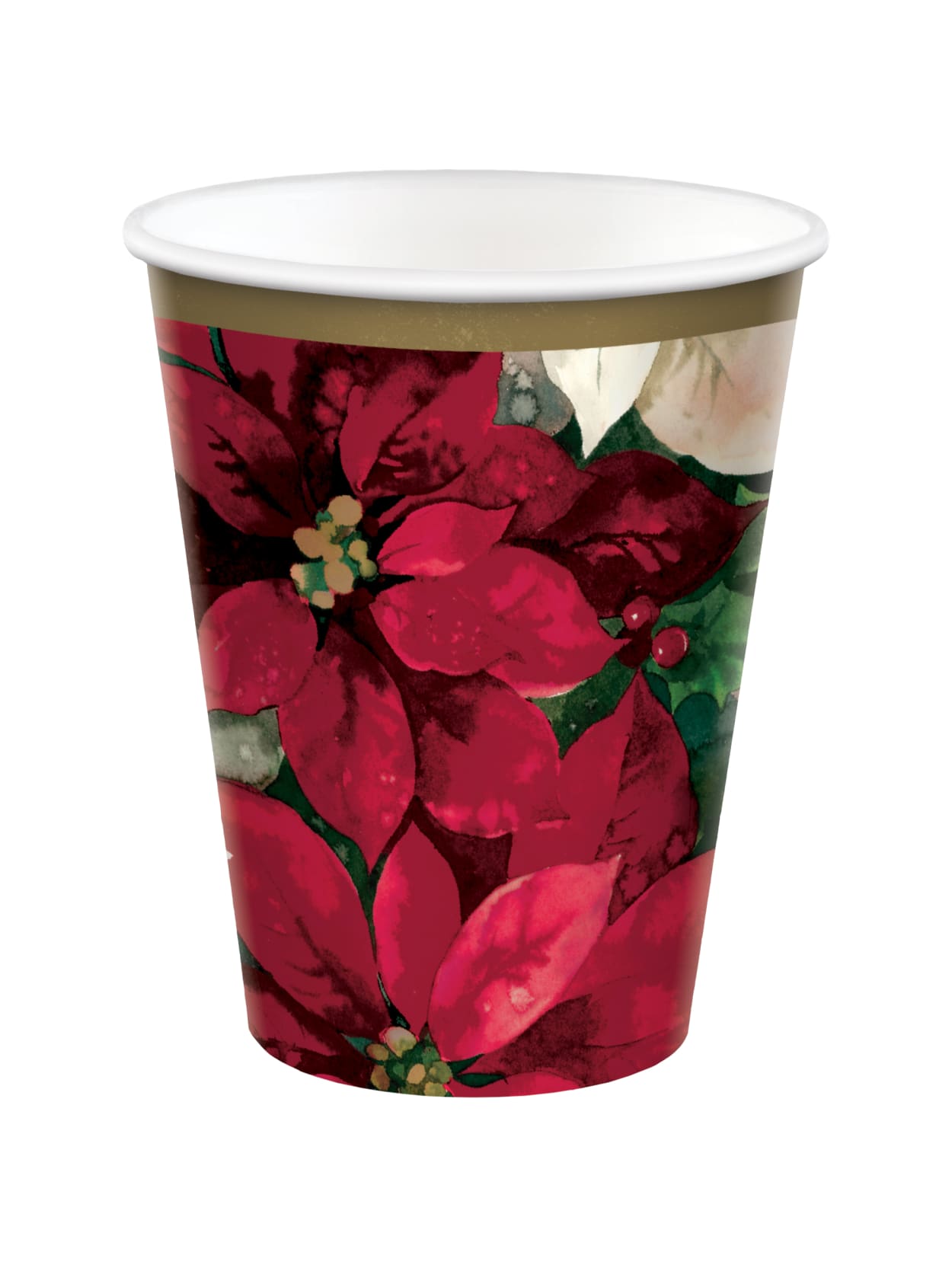 Christmas Poinsettia Cups 9 Oz Red 100 Pk Office Depot