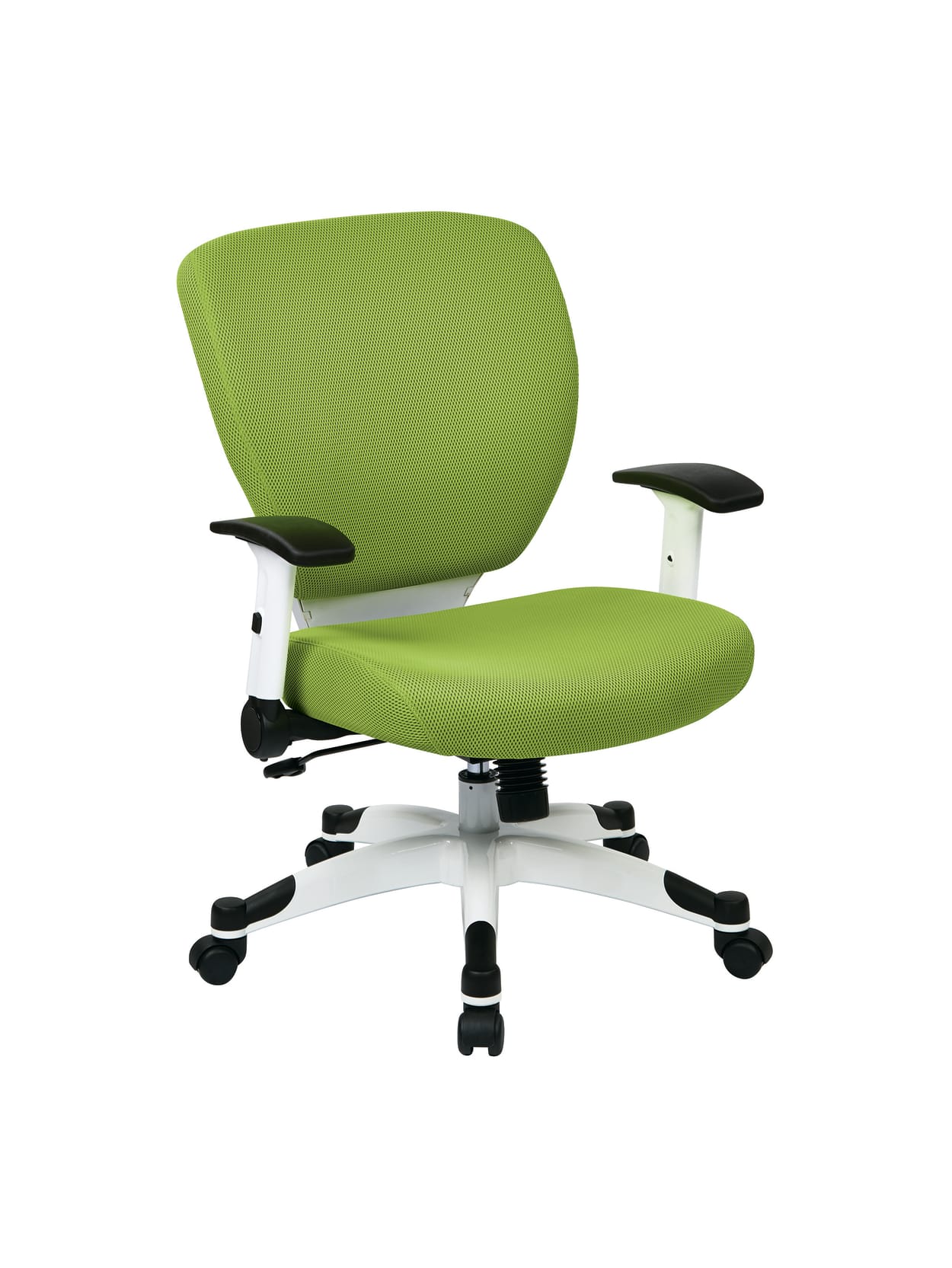 Office Star Space Seating Professional Deluxe Mesh Mid Back Task Chair Greenwhite Office Depot