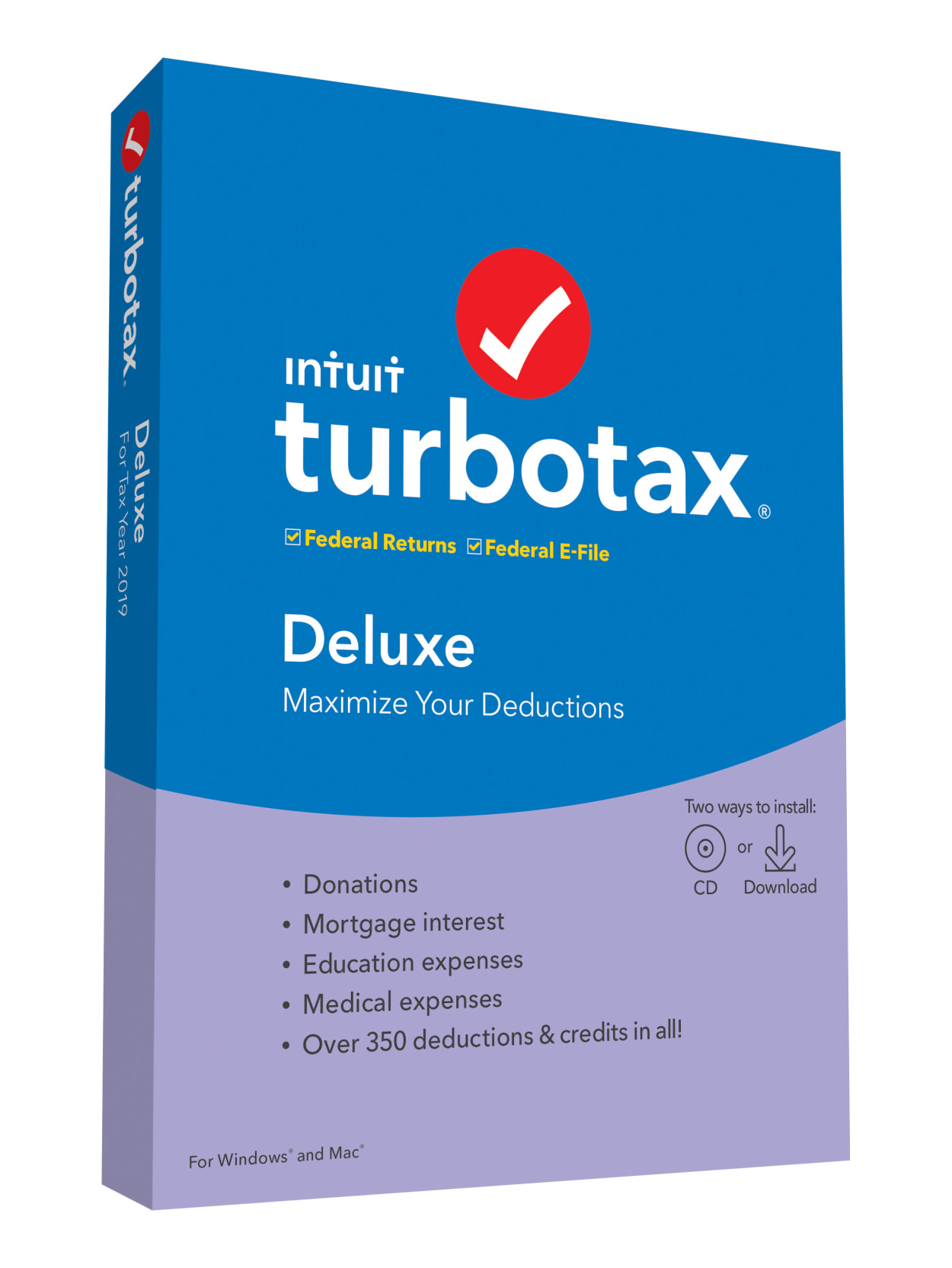 Turbotax 2019 Deluxe Federal E File Office Depot