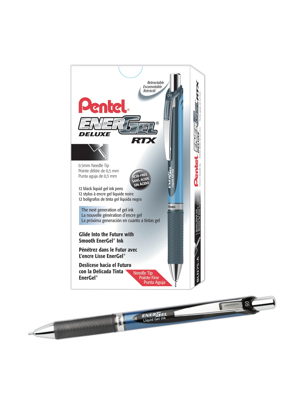 Pentel Energel Deluxe Rtx Retractable Liquid Gel Pens Fine Point