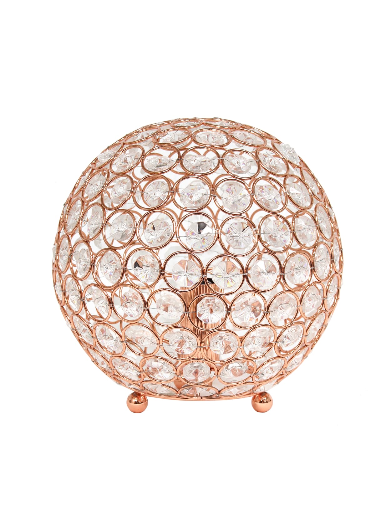 Elegant Designs Crystal Ball Table Lamp 8 H Rose Gold Office Depot