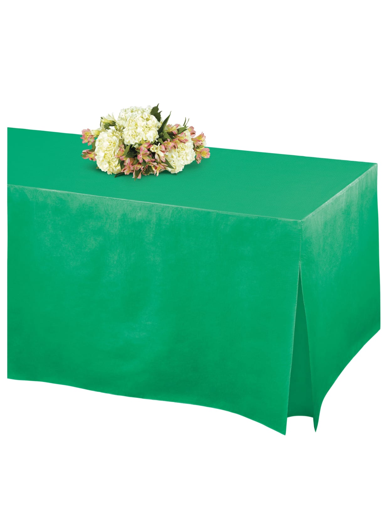 Amscan Flannel Backed Vinyl Fitted Table Cover 27 H X 31 W X 72 D Festive Green Office Depot