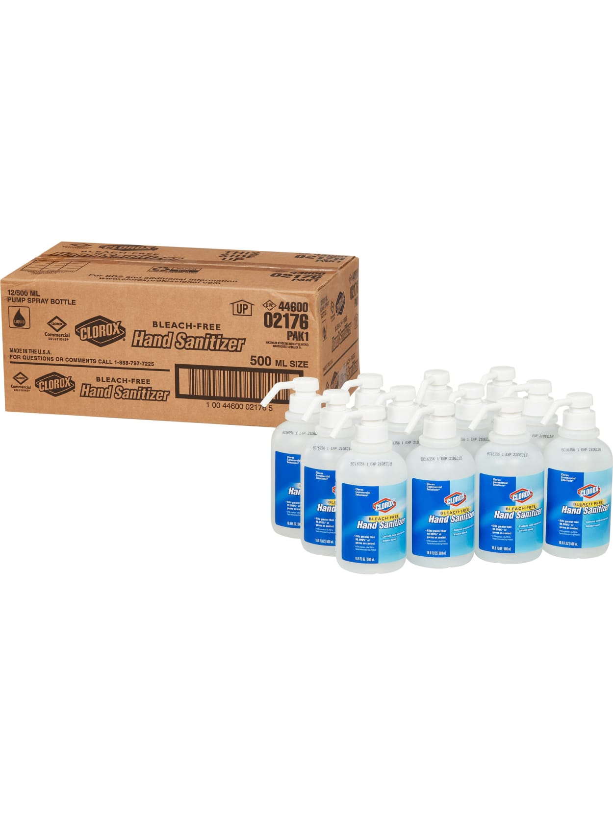 Clorox Hand Sanitizer 16 9 Fl Oz 500 Ml Pump Bottle Dispenser Kill