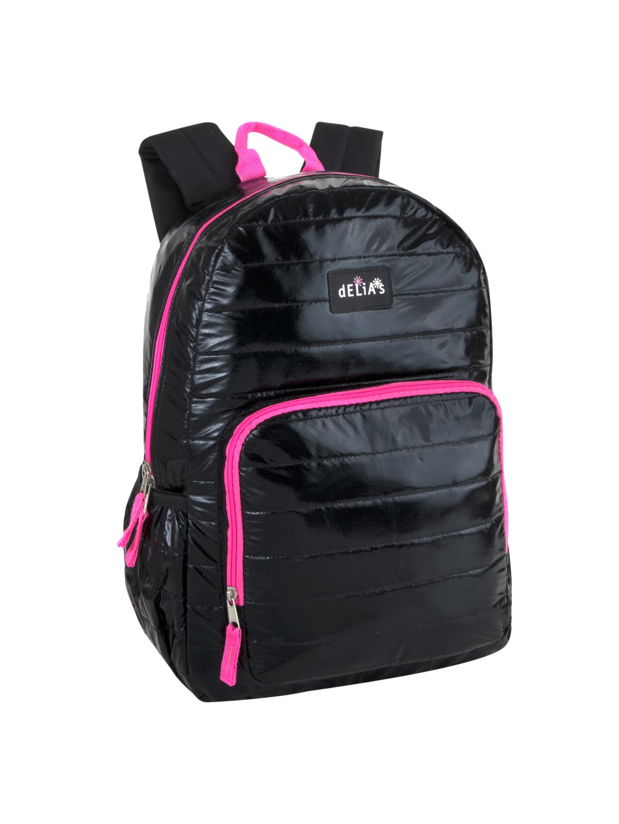 all black pink backpack