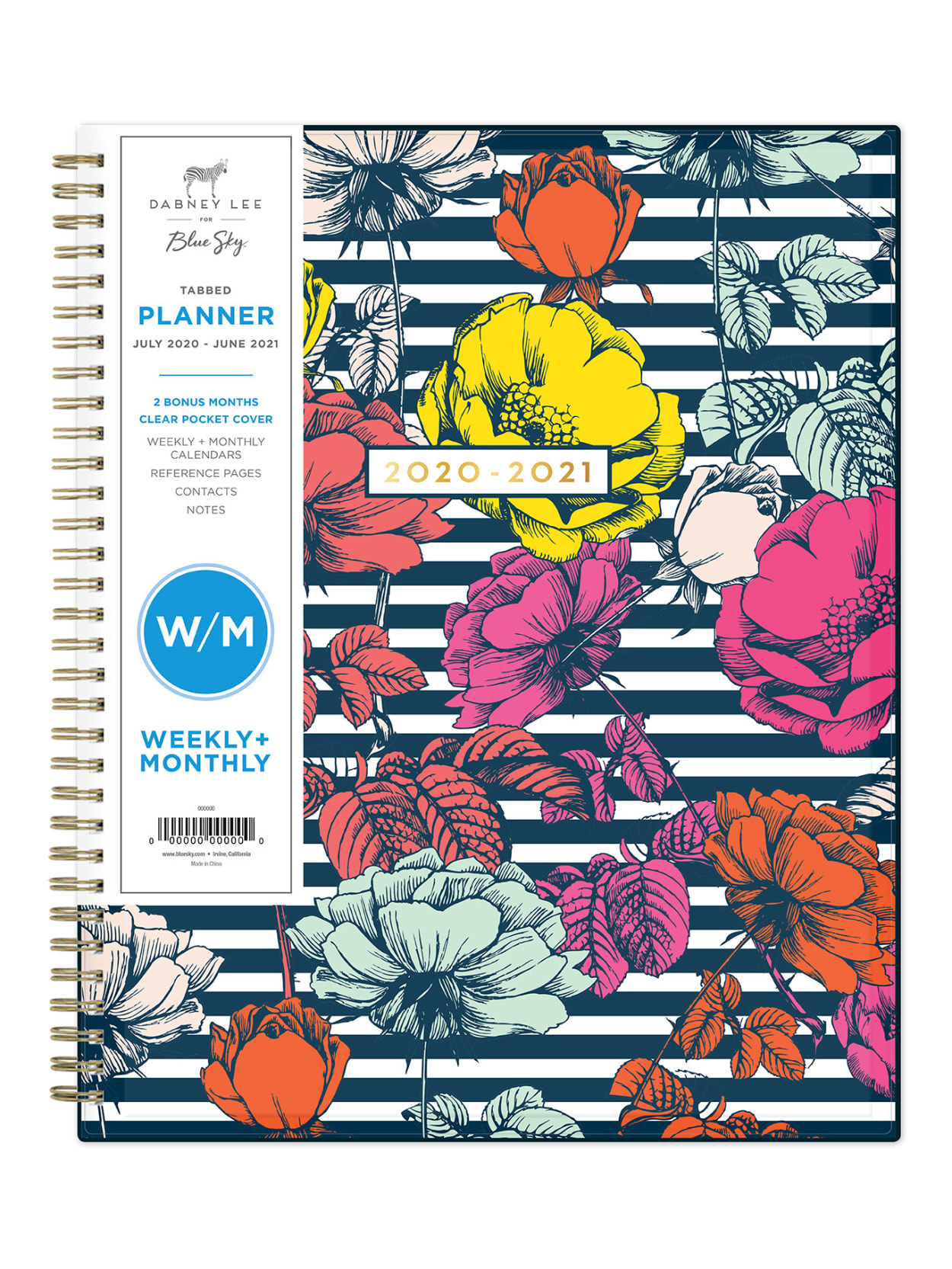 Calendars Planners Blue Sky 2020 2021 Weekly Monthly Spiral Tabbed