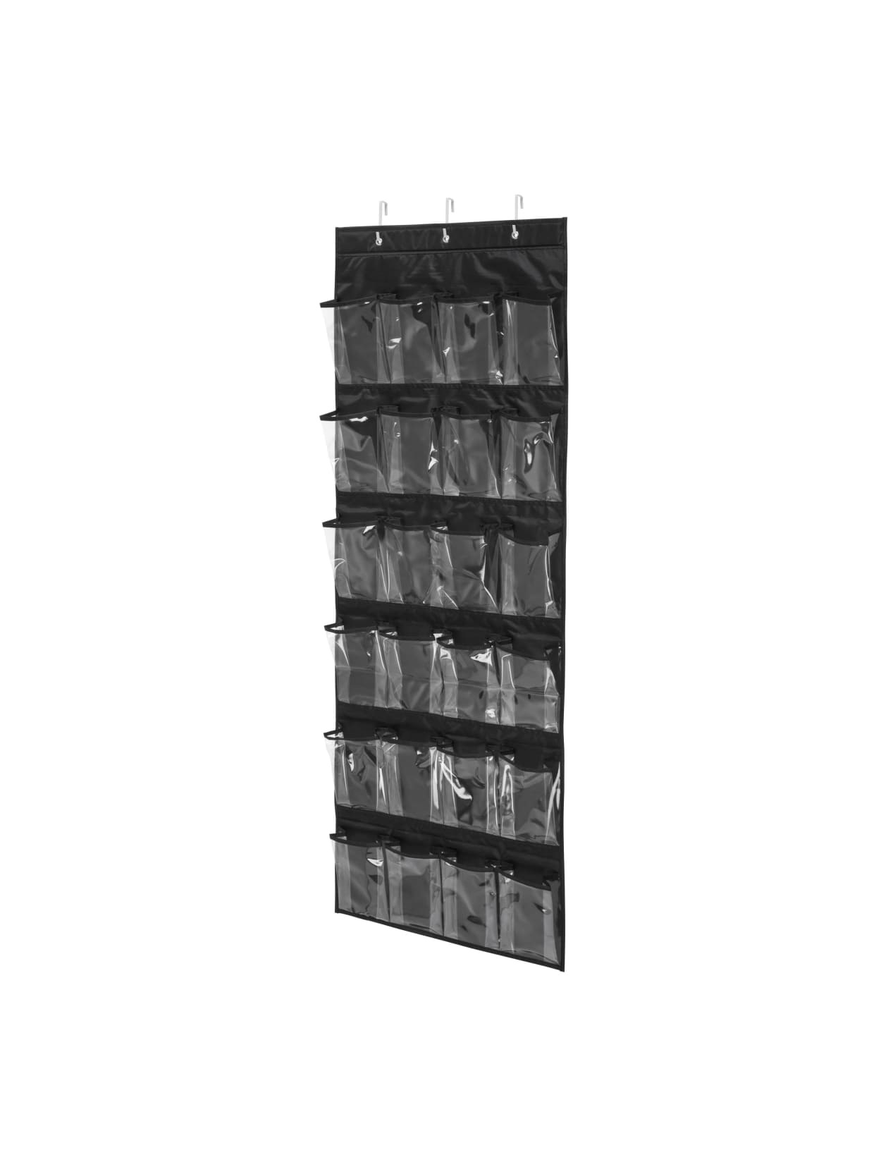 Honey Can Do Over The Door 24 Pocket Closet Organizer 57 H X 21 W X 2 12 D Black Office Depot
