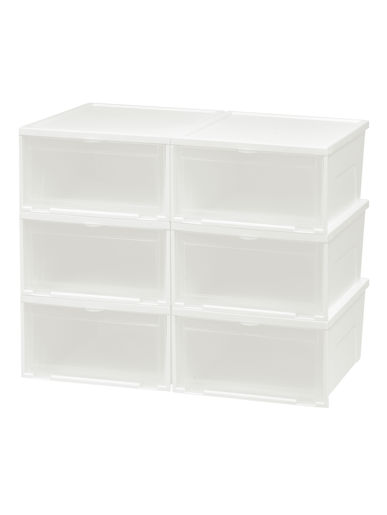 20 pair stackable shoe storage cabinet on Iris Stacking Mens Shoe Boxes White 6pk Office Depot