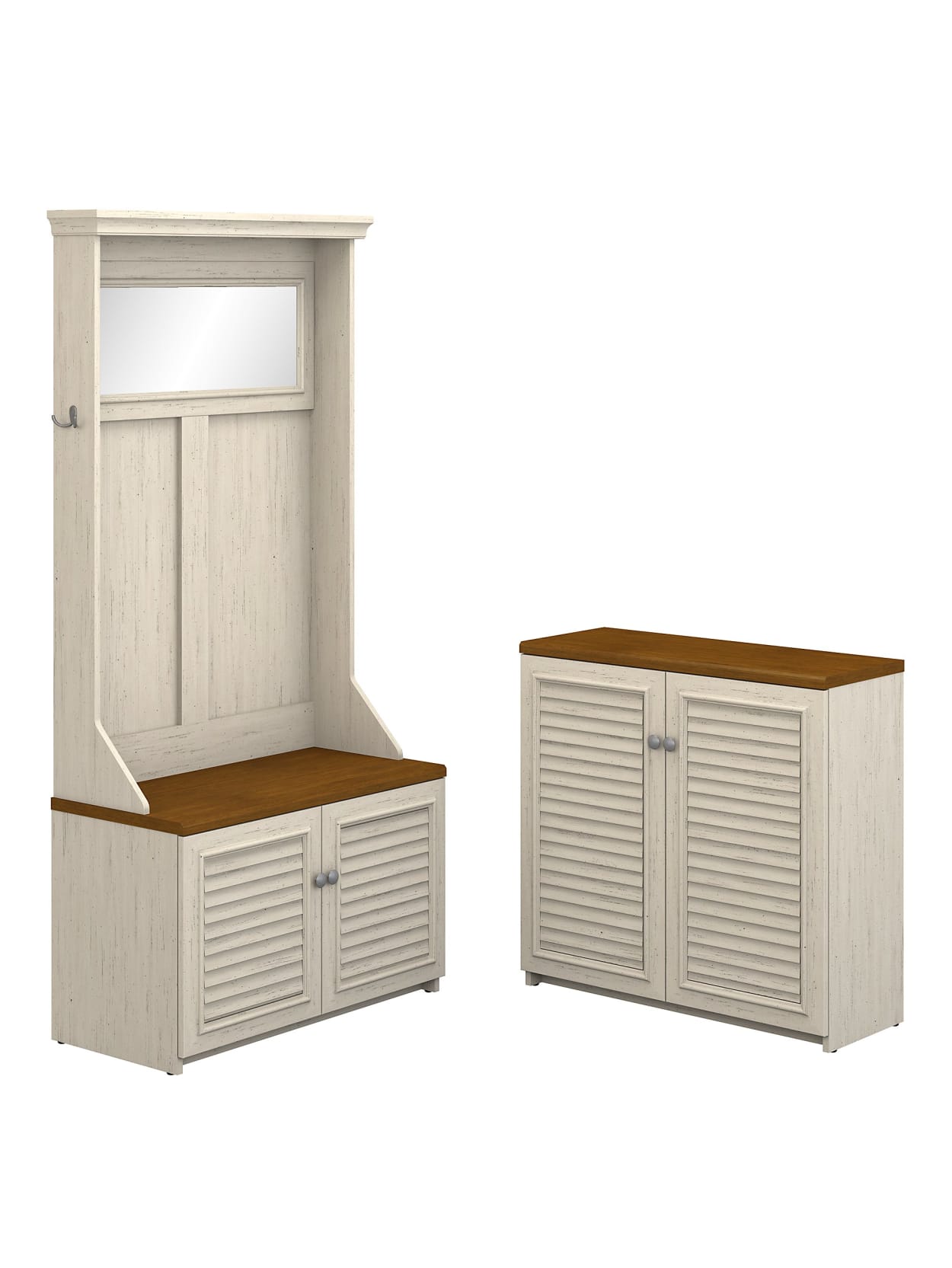 Bush Furniture Fairview Hall Tree With Shoe Bench And Small
