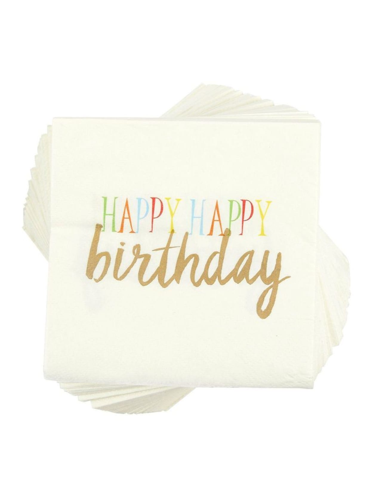 Birthday Party Cocktail Napkins 100 Pack Rainbow Happy Birthday Disposable Paper Party Napkins Perfect For Birthday Table Decorations And Party Supplies For All Ages 5 X 5 Inches Folded White Office Depot