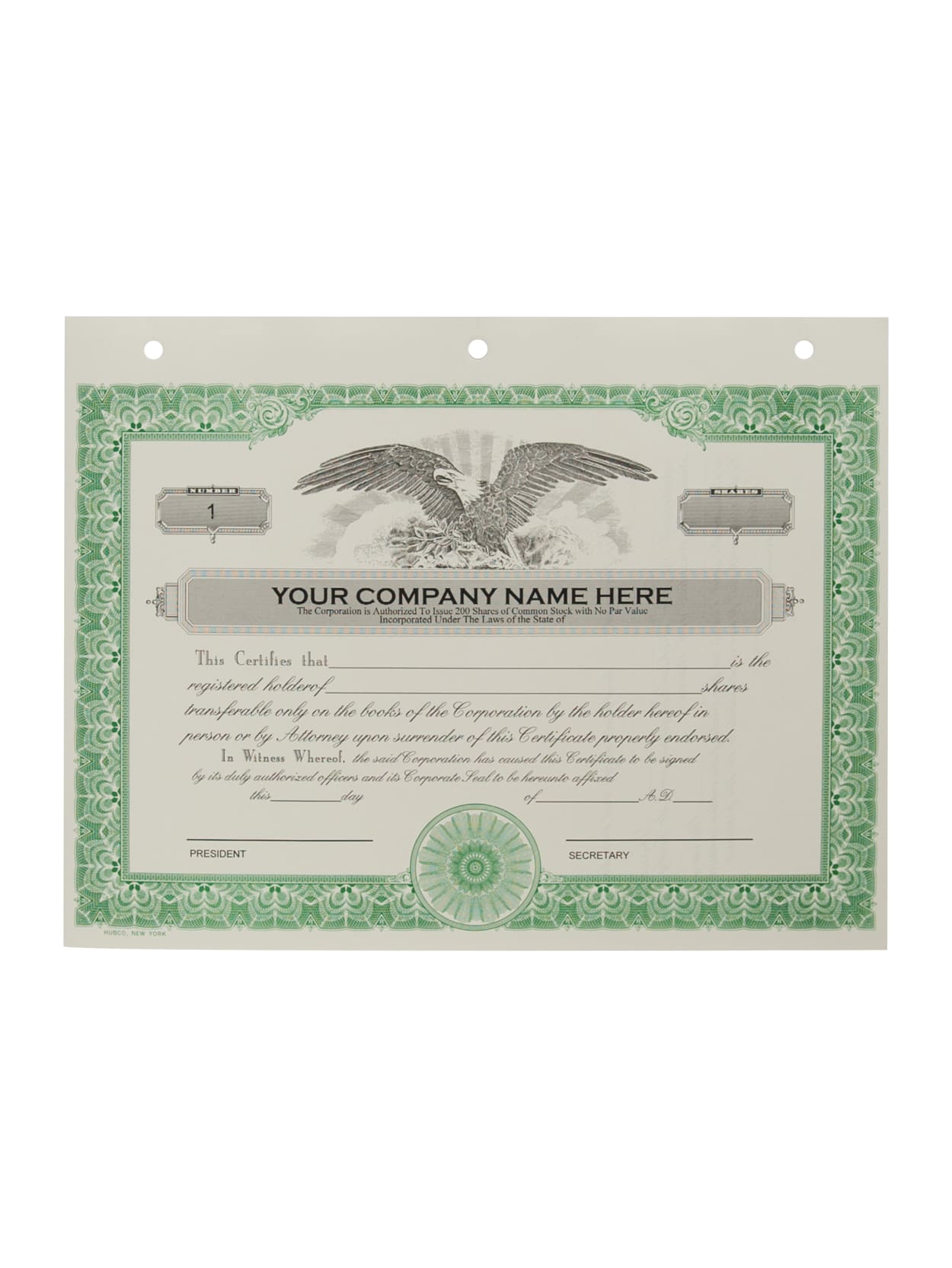 Custom Corporate Certificates Green 20 Pk Office Depot