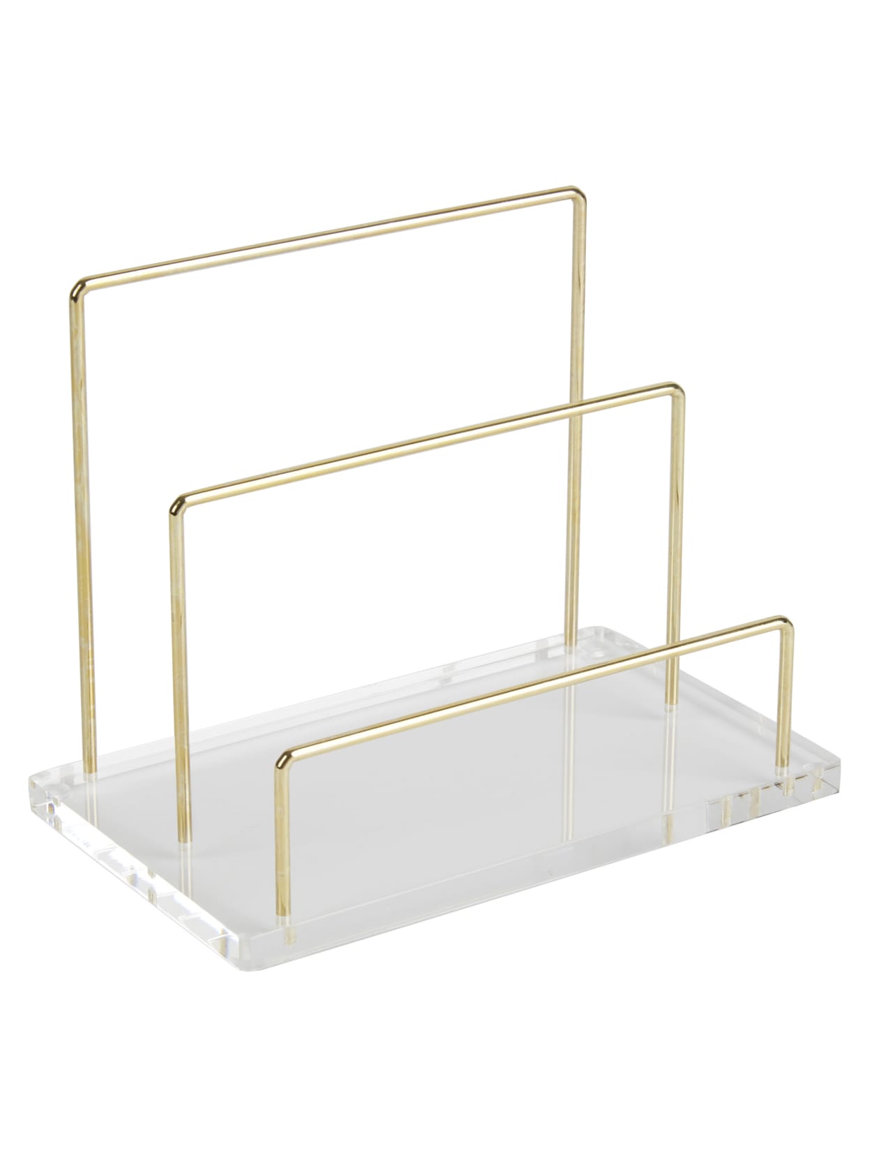 Realspace Acrylic Wire Desk Sorter Letter Size 100percent Recycled Cleargold Office Depot