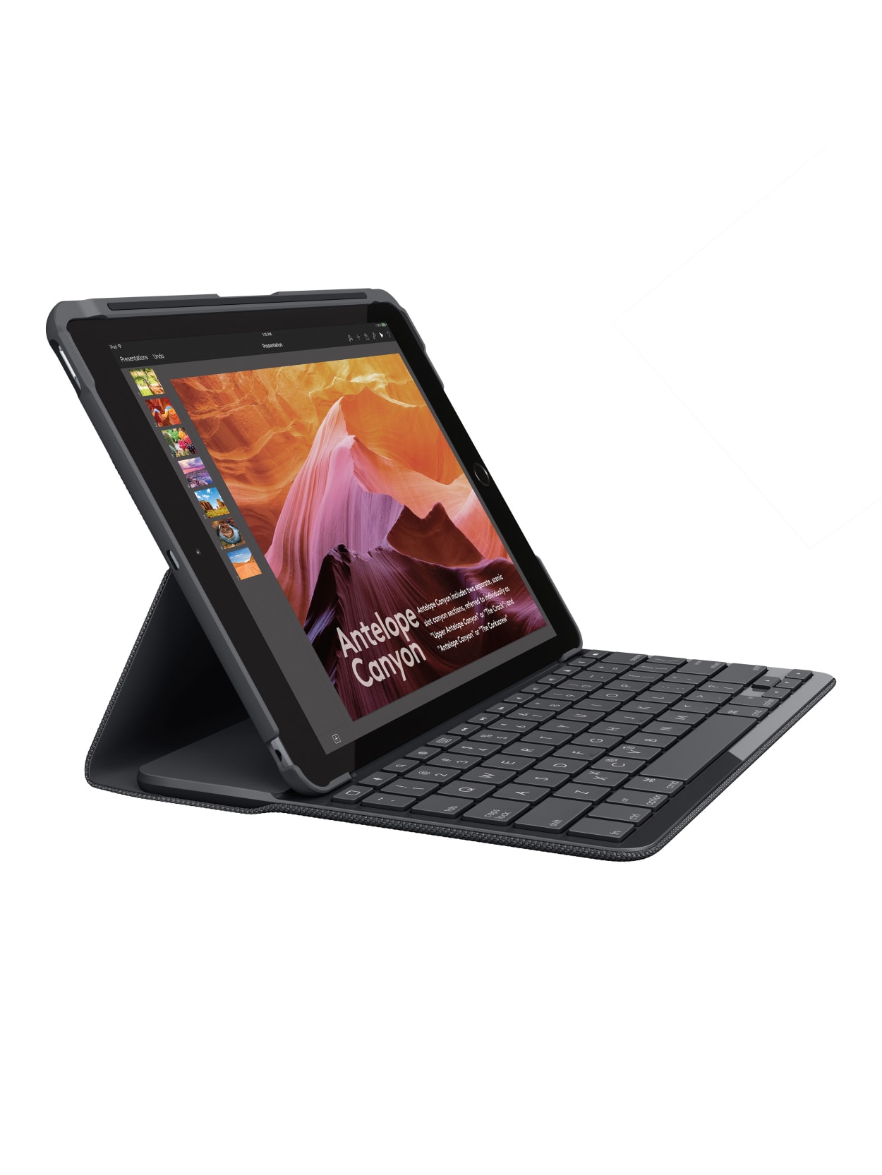 Logitech Slim Folio With Integrated Bluetooth Keyboard For Apple Ipad 9 7 Black Office Depot