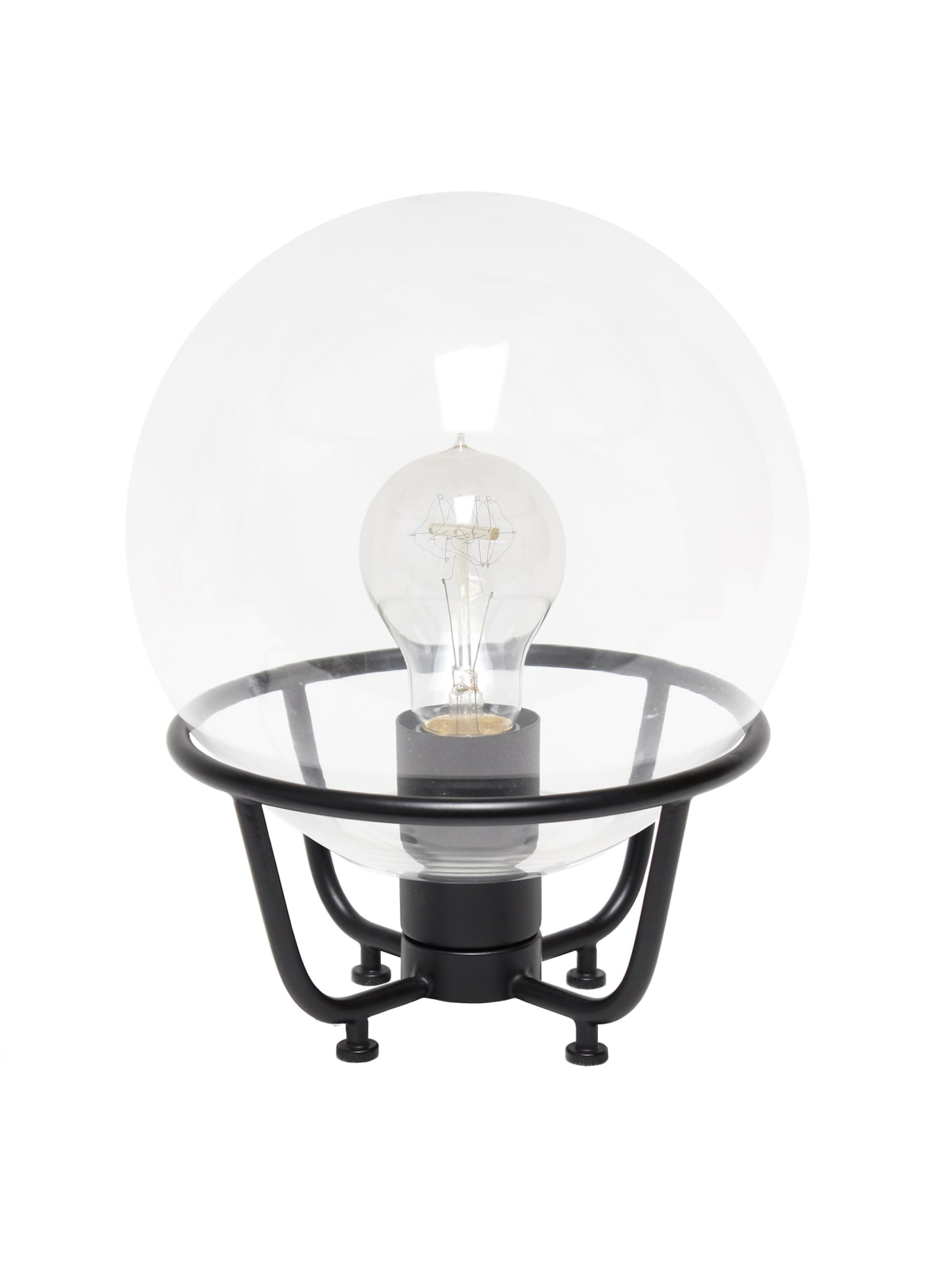 Lalia Home Old World Globe Glass Table Lamp 20 H Clear Shadeblack Base Office Depot Glass globe lamp shade glass globe table lamp. office depot