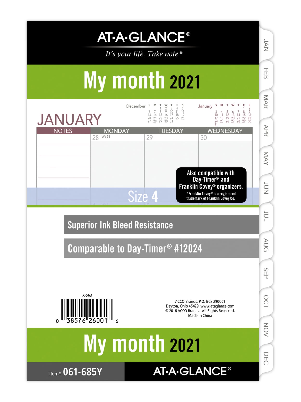 At A Glance Monthly Planner Refill 2021 Office Depot