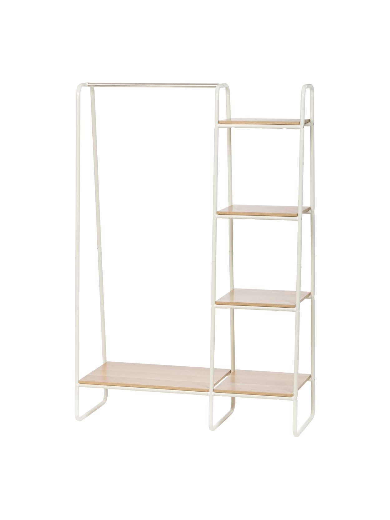Iris Metal Garment Rack Shelves Whitebrown Office Depot