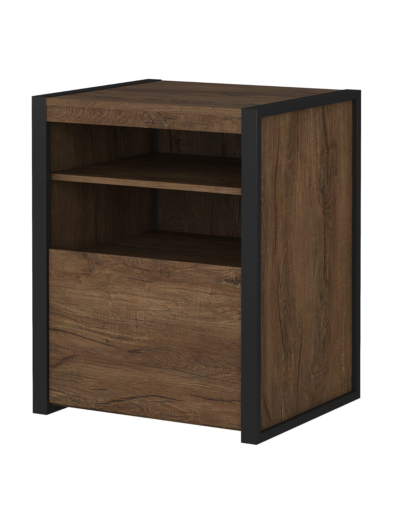 Bush Business Furniture Latitude 21 D Vertical 1 Drawer Printer Stand File Cabinet Rustic Brown Embossed Standard Delivery Office Depot