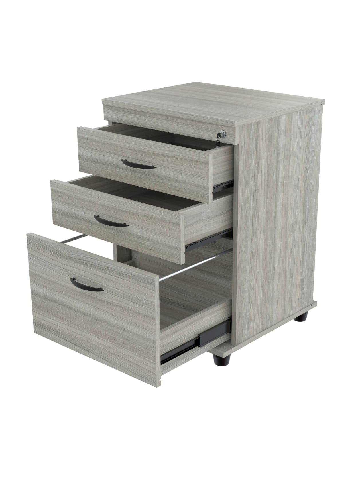 Inval 17 1116 D Vertical 3 Drawer File Cabinet Smoke Oak Office Depot