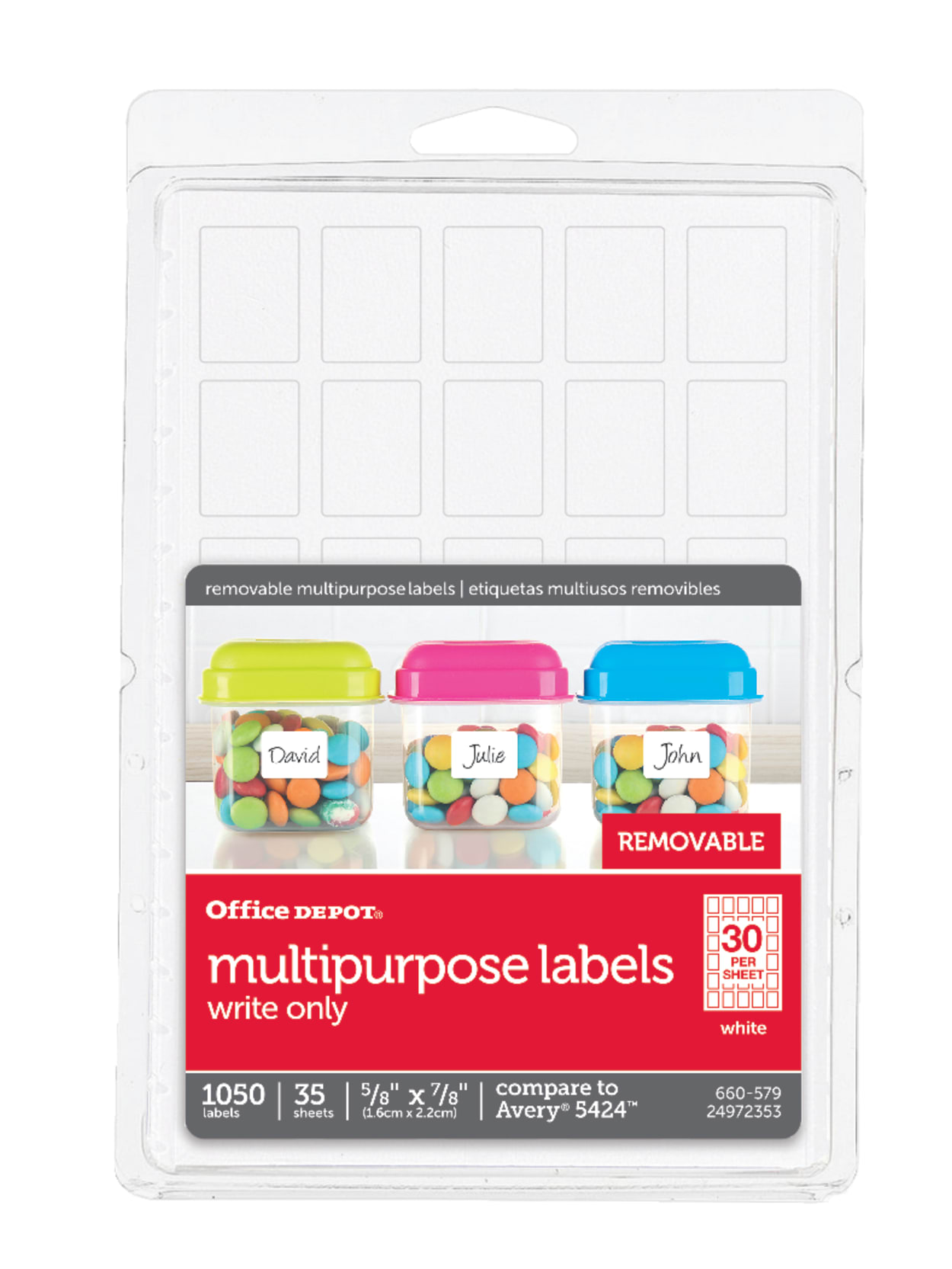 Office Depot Brand Removable Labels Od919 58 X 78 White Pack Of 1050 Office Depot