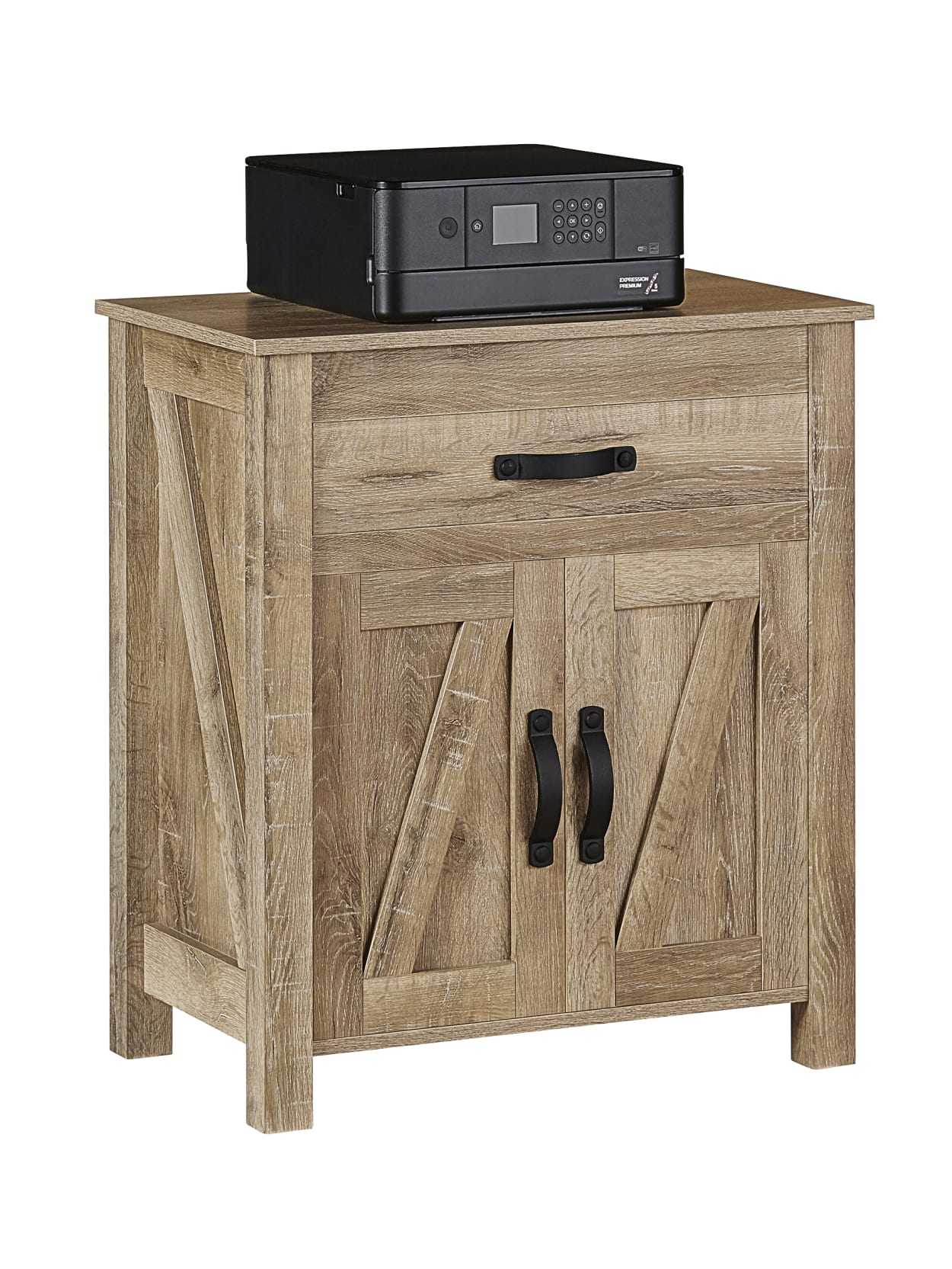 Realspace Plank Printer Stand Coastal Oak Office Depot
