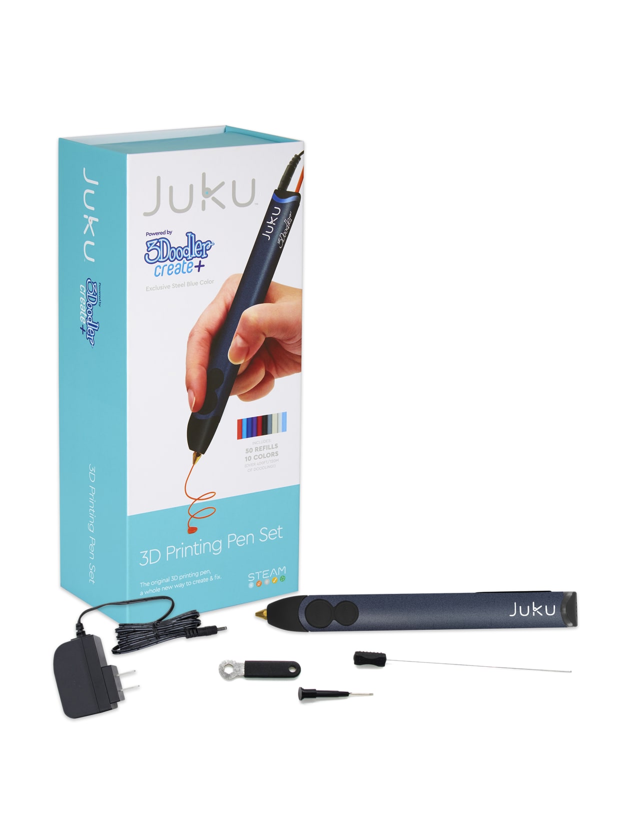 Juku 3doodler Create 3d Printing Pen Steel Blue Office Depot