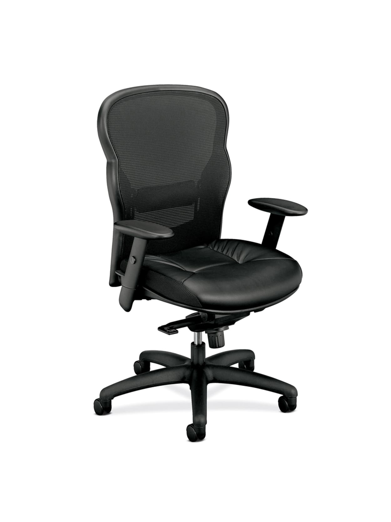 Basyx By Hon Vl701 High Back Bonded Leathermesh Chair Black Office Depot