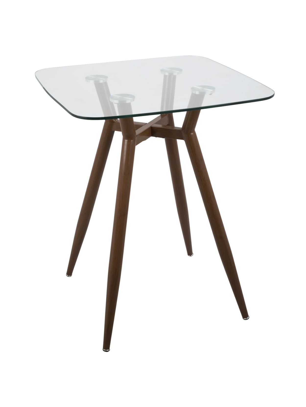 Lumisource Clara Mid Century Modern Counter Table Square Clearwalnut Office Depot