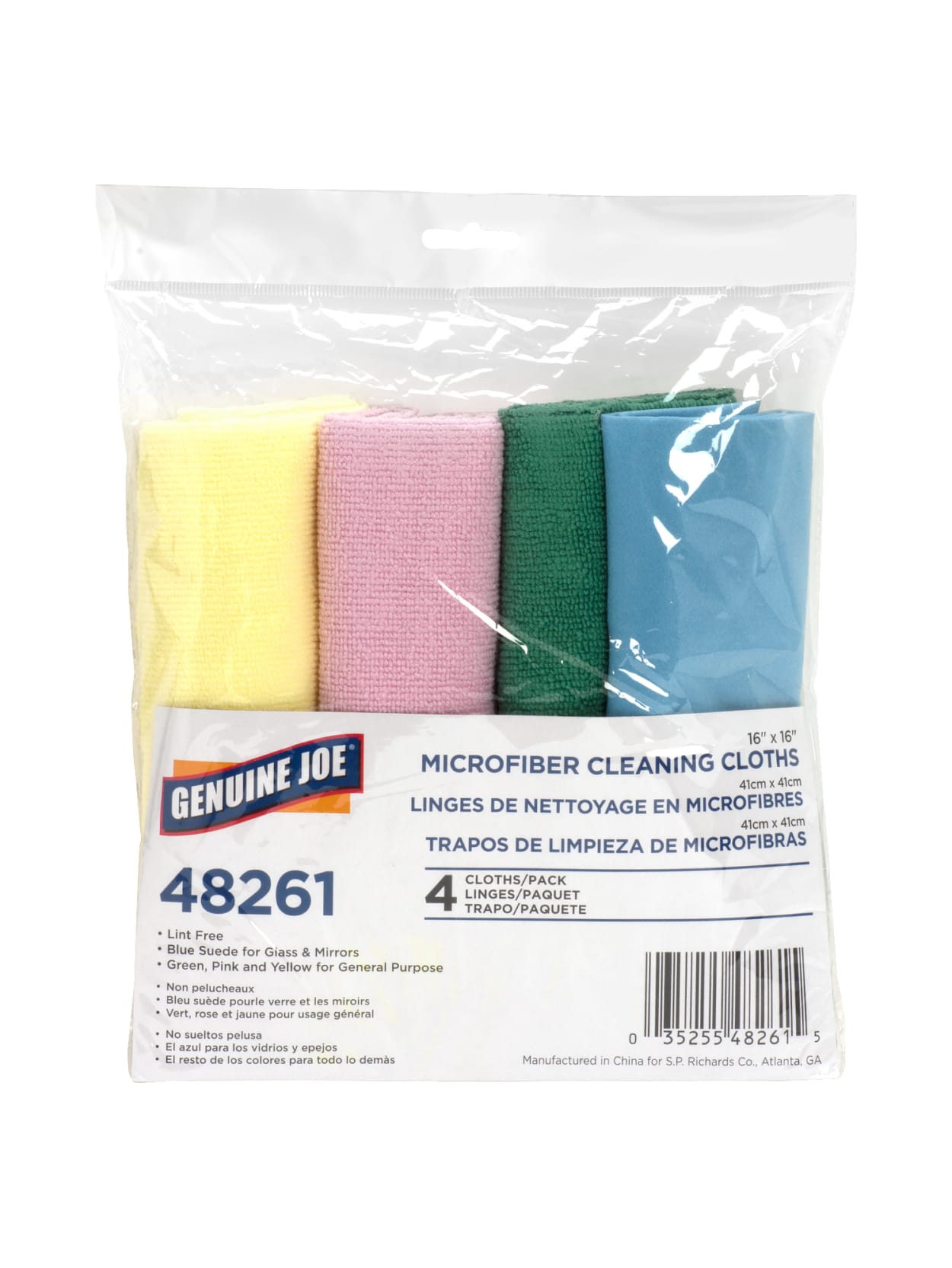 Genuine Joe Microfiber Cleaning Cloths Box Of 4 Office Depot