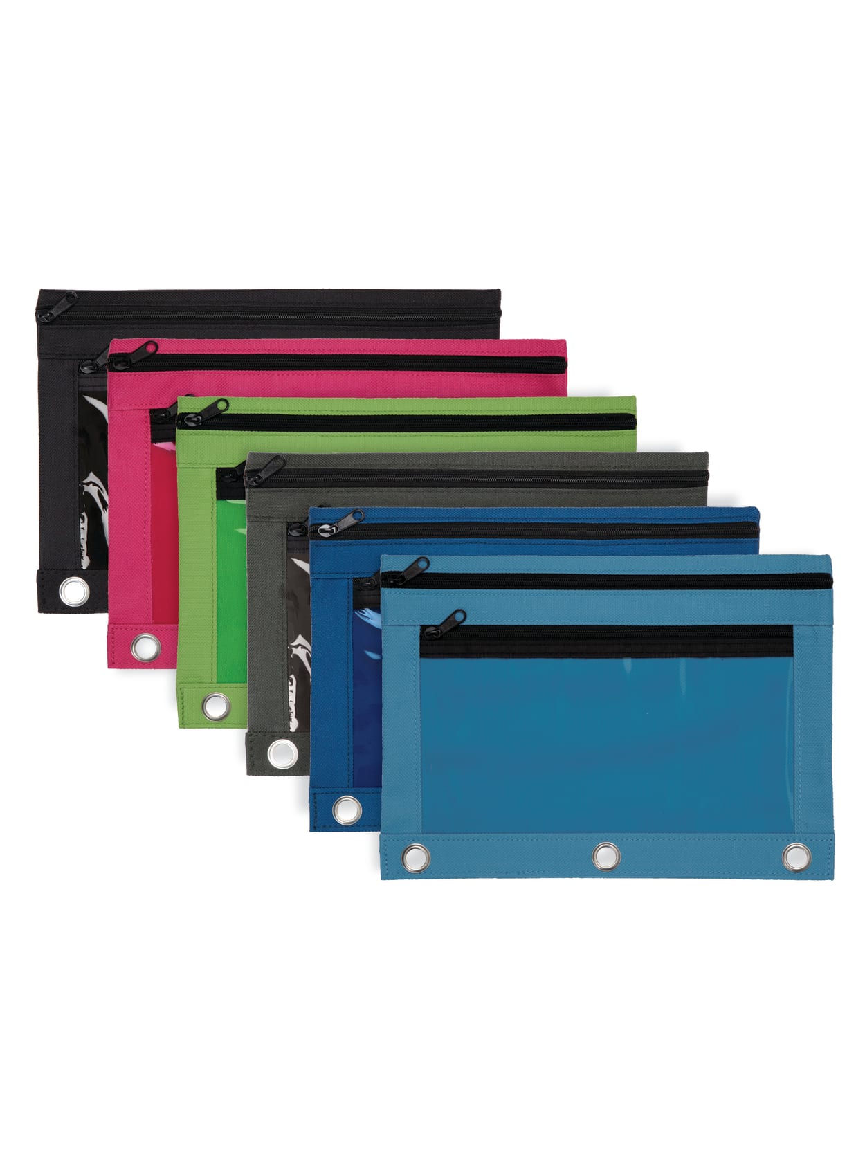 Pencil Pouch With Clear Window Assorted Color Office Depot