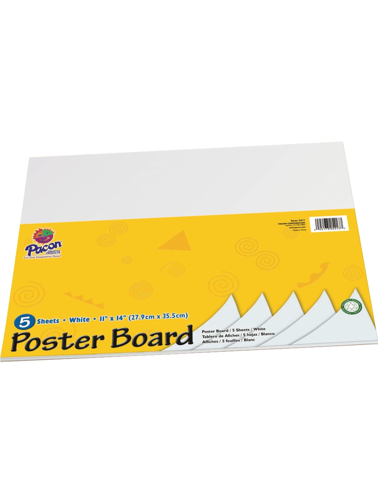 Pacon Peacock Coated Poster Board 11 X 14 White Pack Of 5 Office Depot