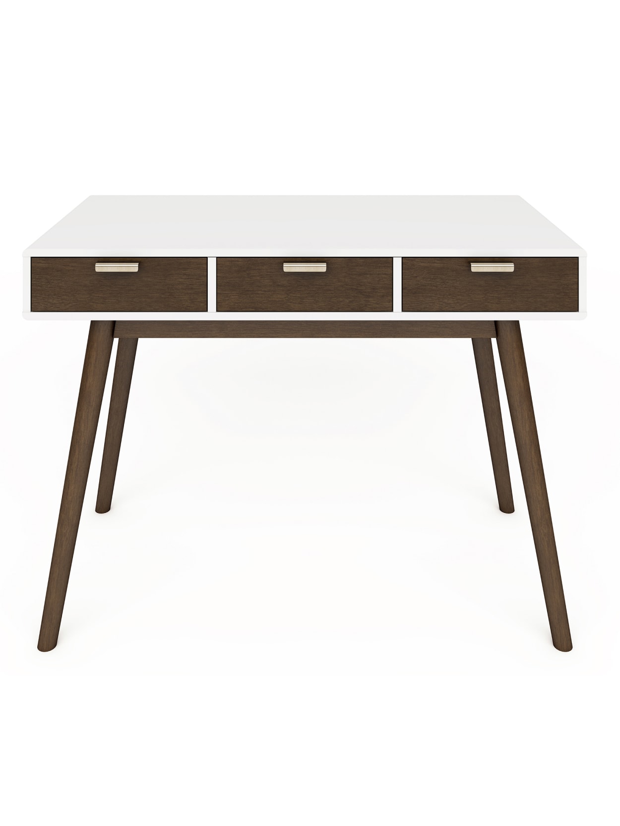 Elle D Cor Stara Mid Century Modern Desk Whitebrown Office Depot