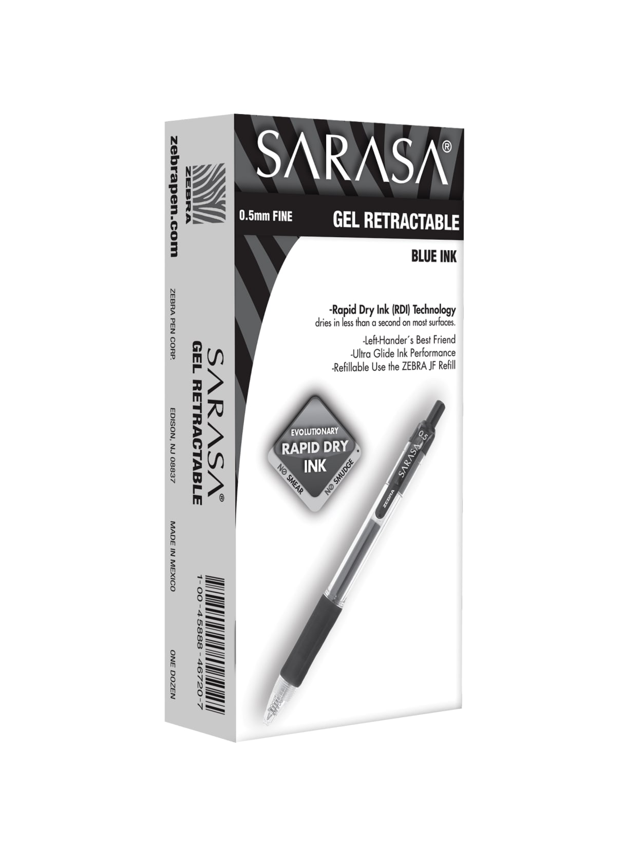 Zebra Sarasa Retractable Gel Pens Fine Point 0 5 Mm Translucent