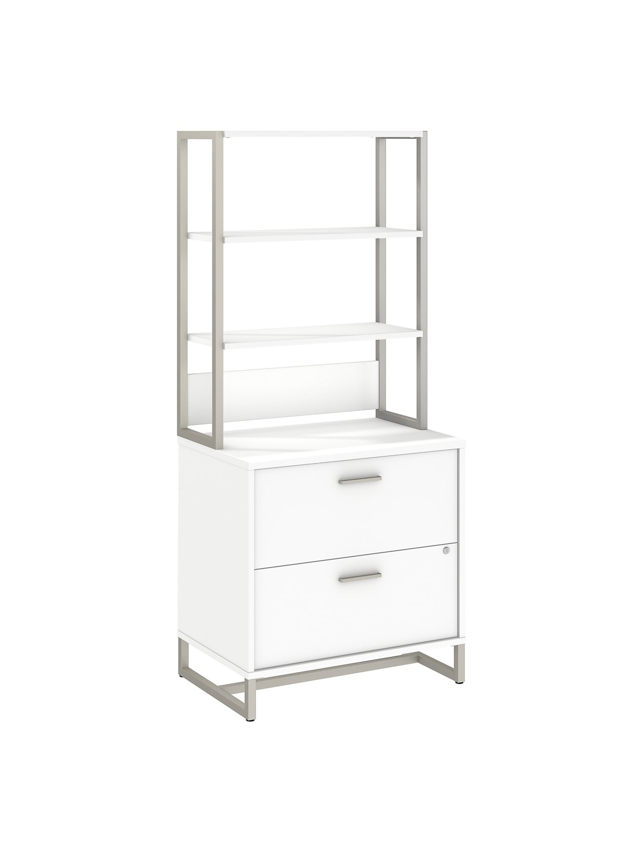 Kathy Ireland Office By Bush Business Furniture Method 30 W Lateral 2 Drawer File Cabinet With Hutch White Standard Delivery Office Depot