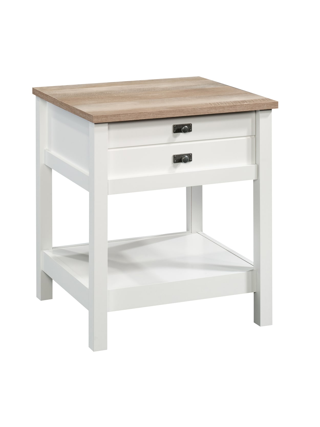 Sauder Cottage Road Side Table Rectangular Lintel Oaksoft White Office Depot
