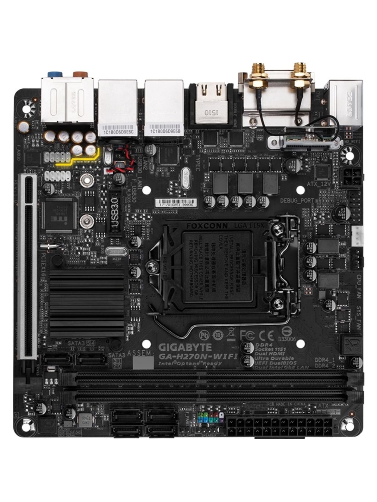 Gigabyte Ultra Durable Ga H270n Wifi Desktop Motherboard Intel Chipset Socket H4 Lga 1151 32 Gb Ddr4 Sdram Maximum Ram Dimm Udimm 2 X Memory Slots Gigabit Ethernet Wireless Lan 5 X