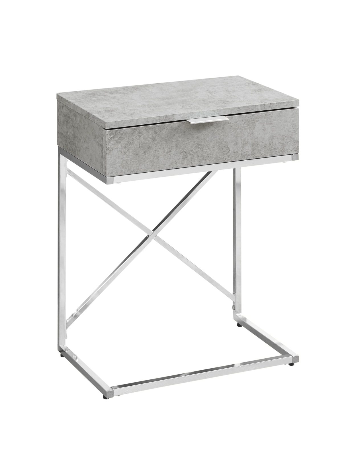 Monarch Specialties Accent End Table Rectangular Gray Cementchrome Office Depot