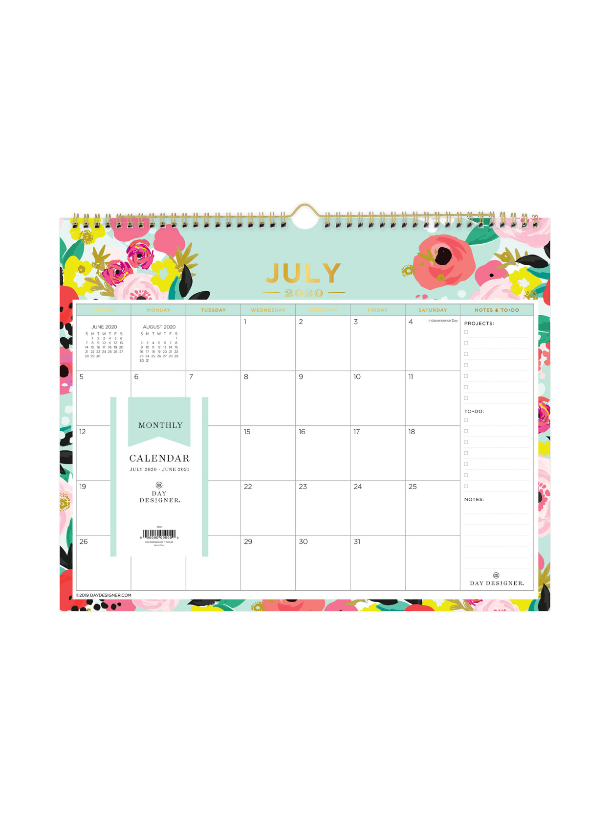 Day Designer Wall Calendar Mint 118353 Office Depot