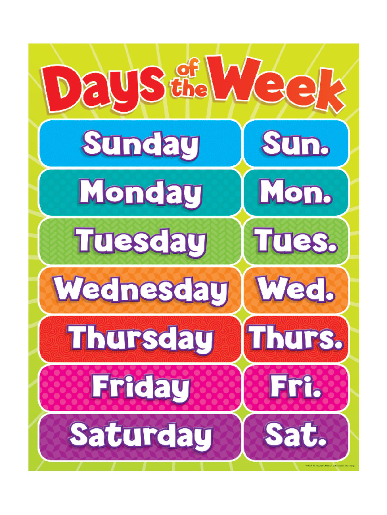 Scholastic Days Of The Week Chart Office Depot