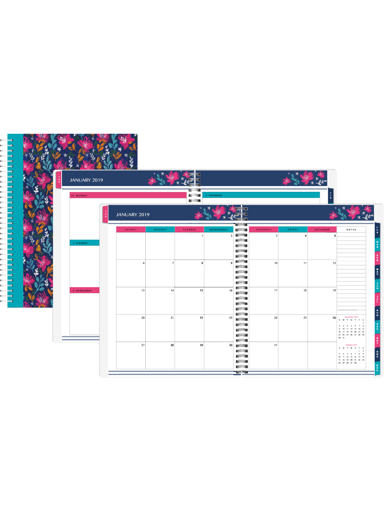 Office Depot Brand Weeklymonthly Planner 8 X 11 Happy Dahlias January To December 2019 Office Depot