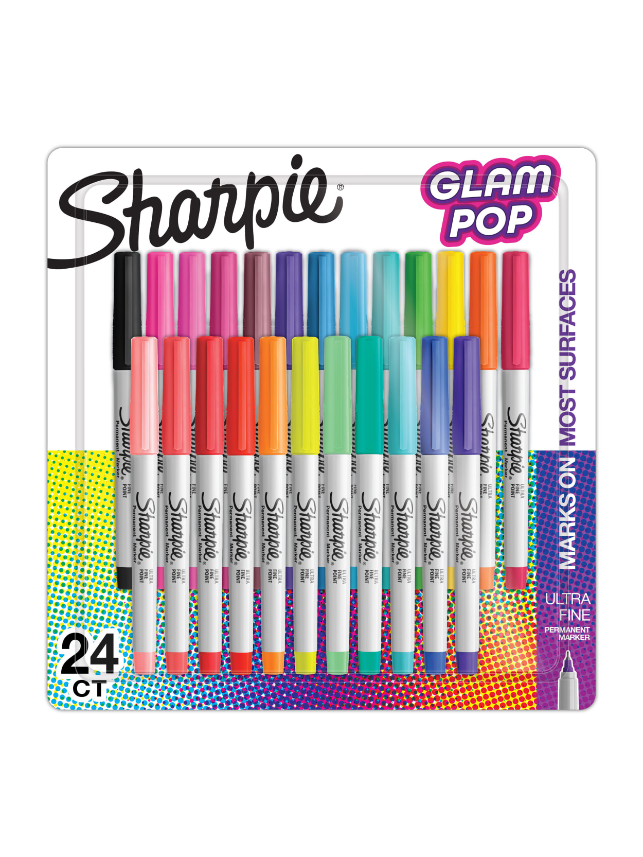 Sharpie Permanent Ultra Fine Point Markers Assorted Colors Pack Of 24 Markers Office Depot