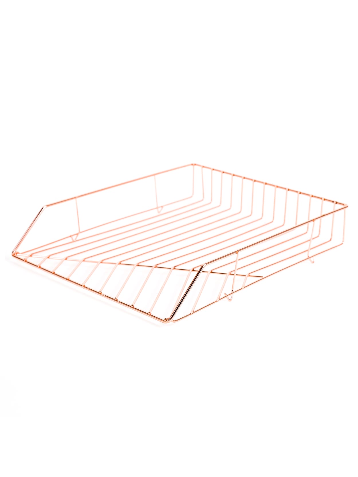U Brands Wire Desktop Tray Rose Gold Office Depot