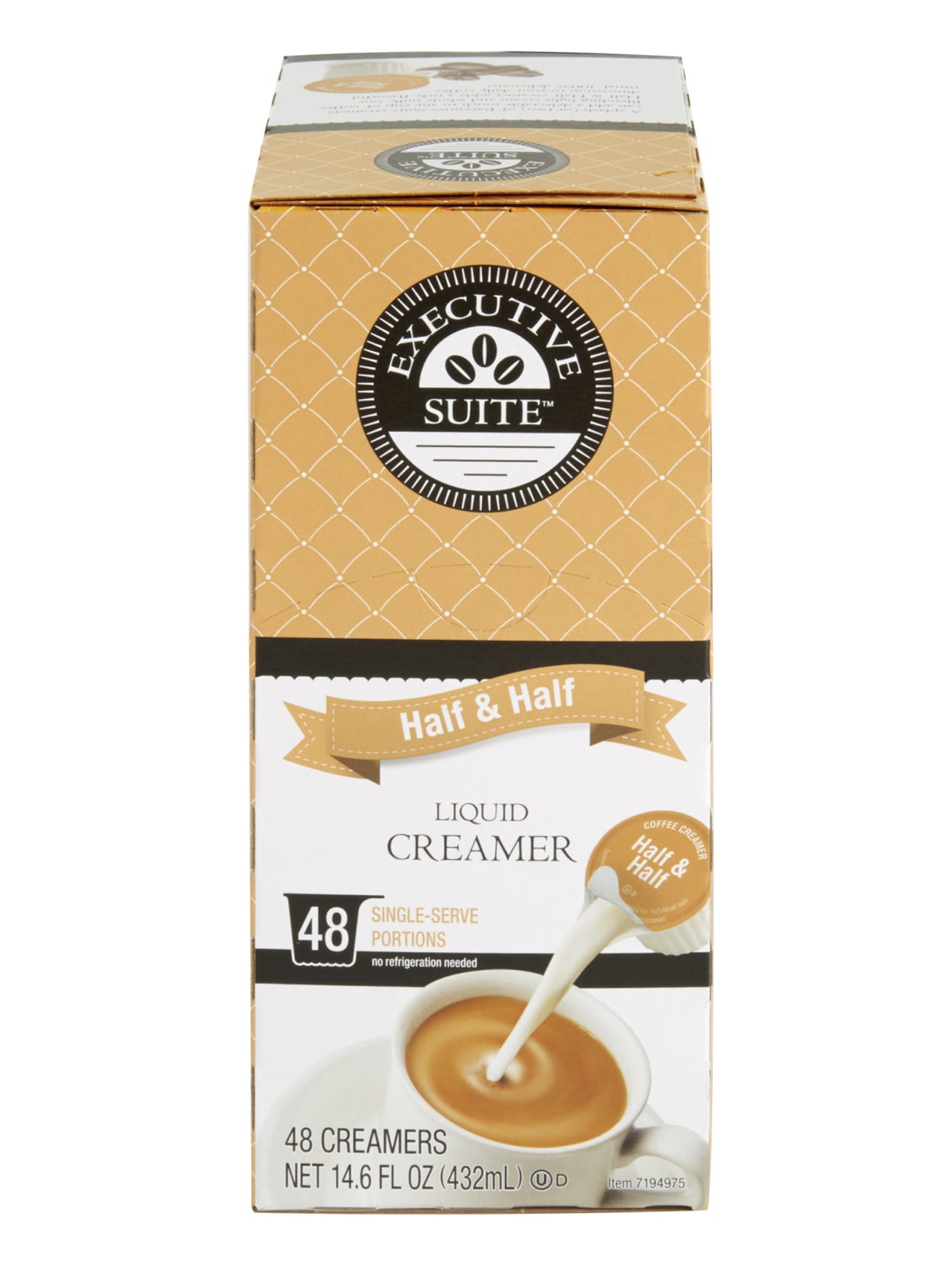 Executive Suite Liquid Coffee Creamer Half And Half 0 38 Oz Single Serve Box Of 48 Office Depot