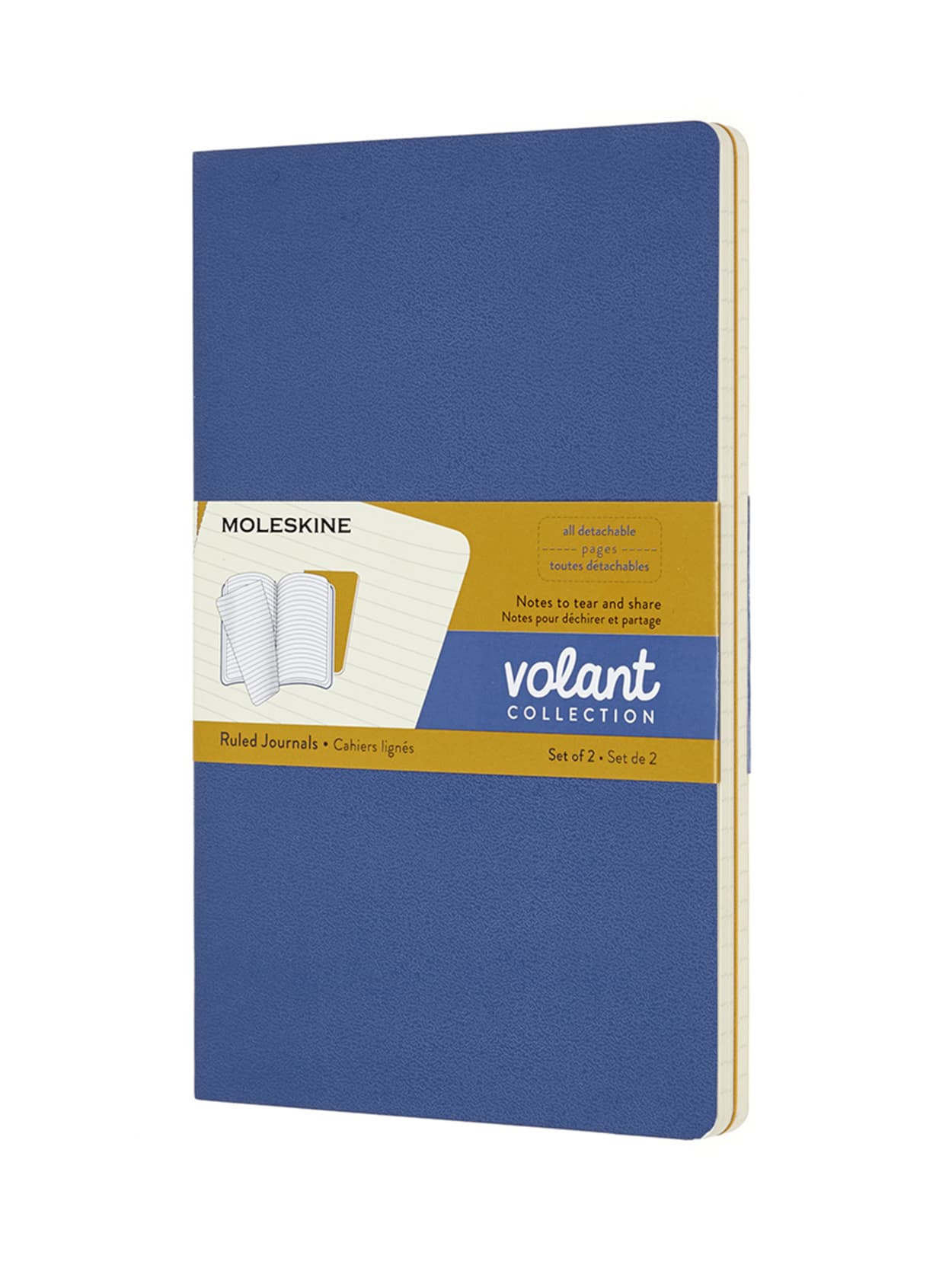 Moleskine Volant Journals Blueyellow 2pk Office Depot