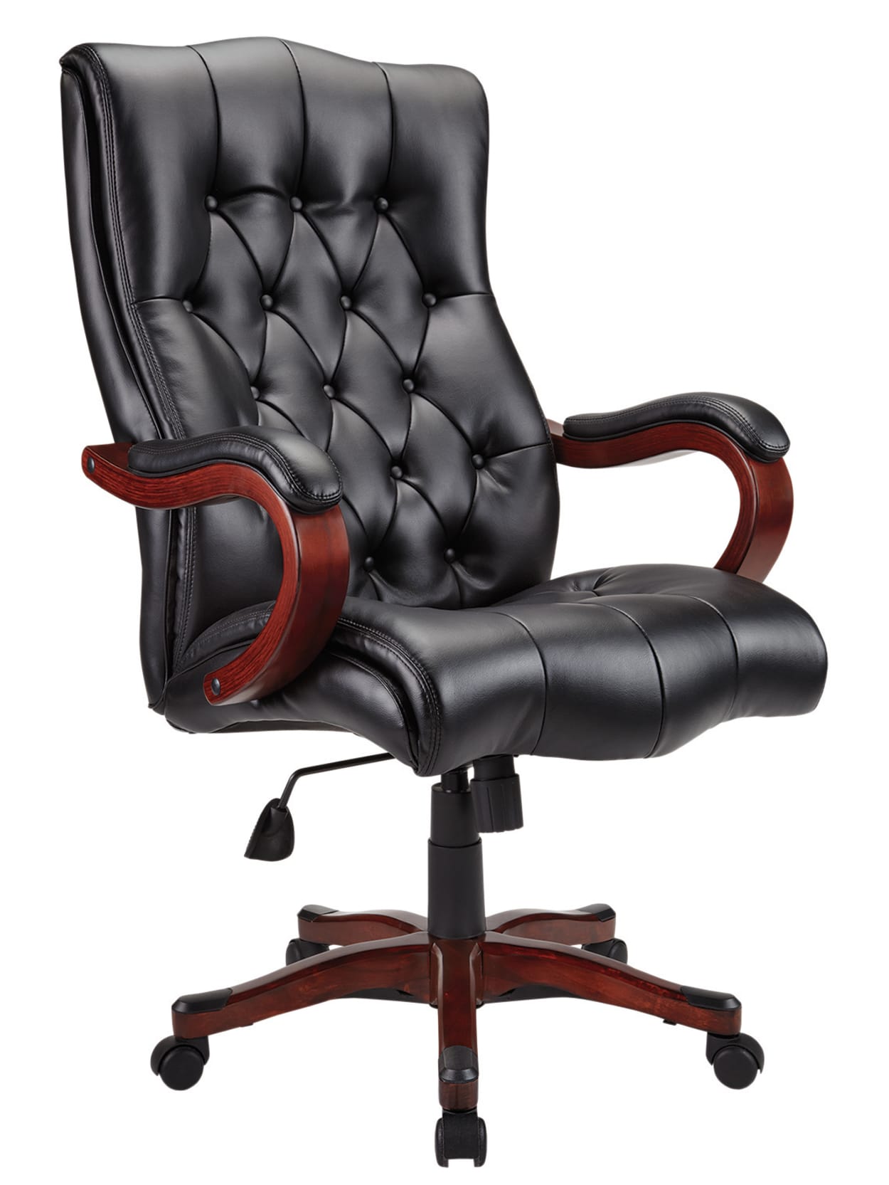 Realspace Bradford Big And Tall Executive Tufted Bonded Leather Chair Cherrymatte Black Office Depot