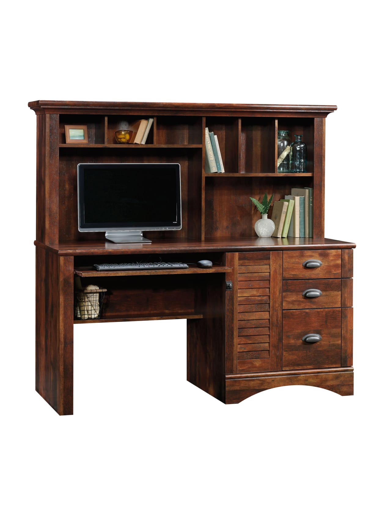 Sauder Harbor View Collection Computer Desk With Hutch Curado