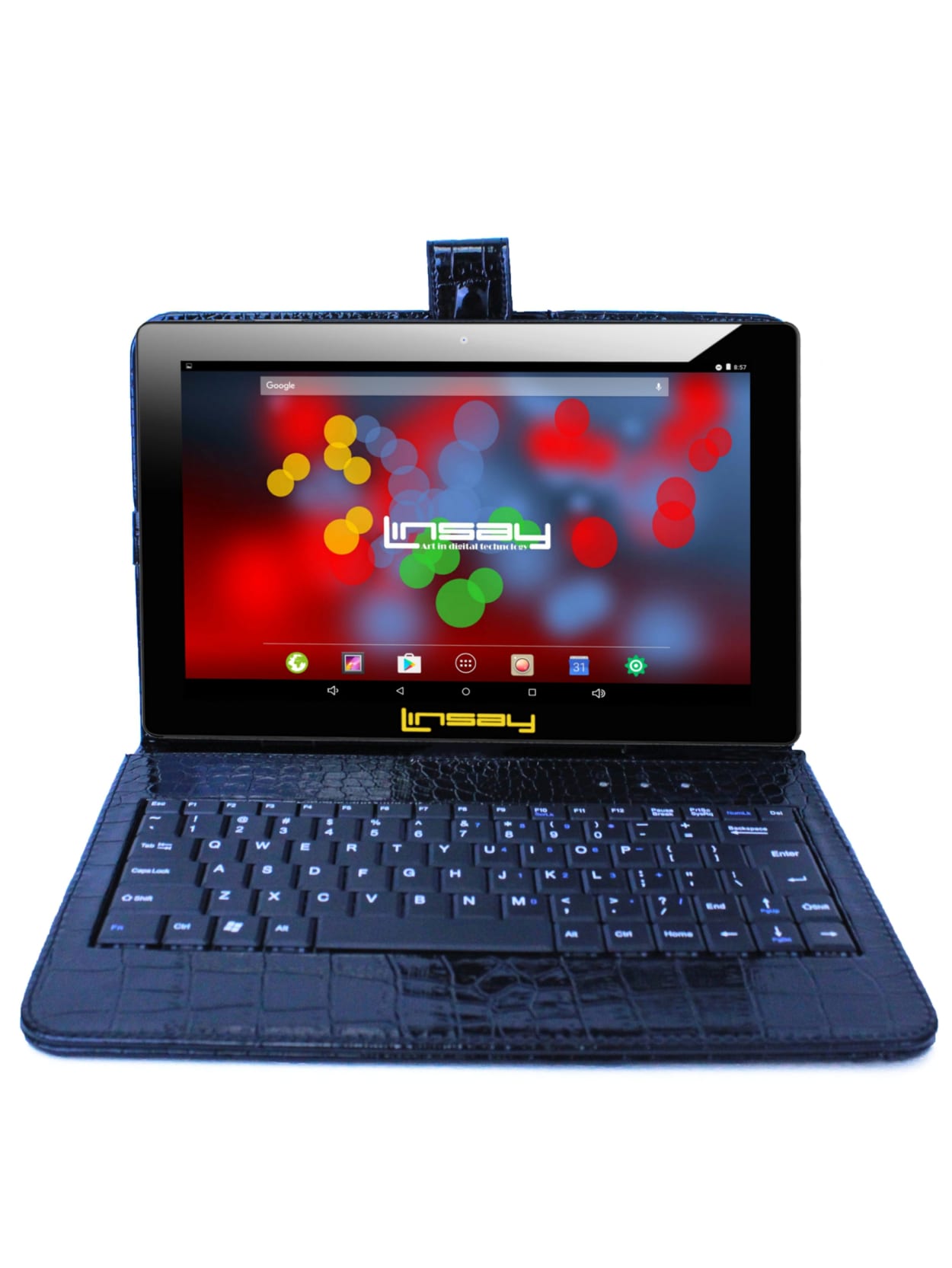 Linsay 10 1 1280x800 Ips Screen 2gb Ram 32gb Android 10 Quad Core Tablet With Black Crocodile Keyboard Office Depot