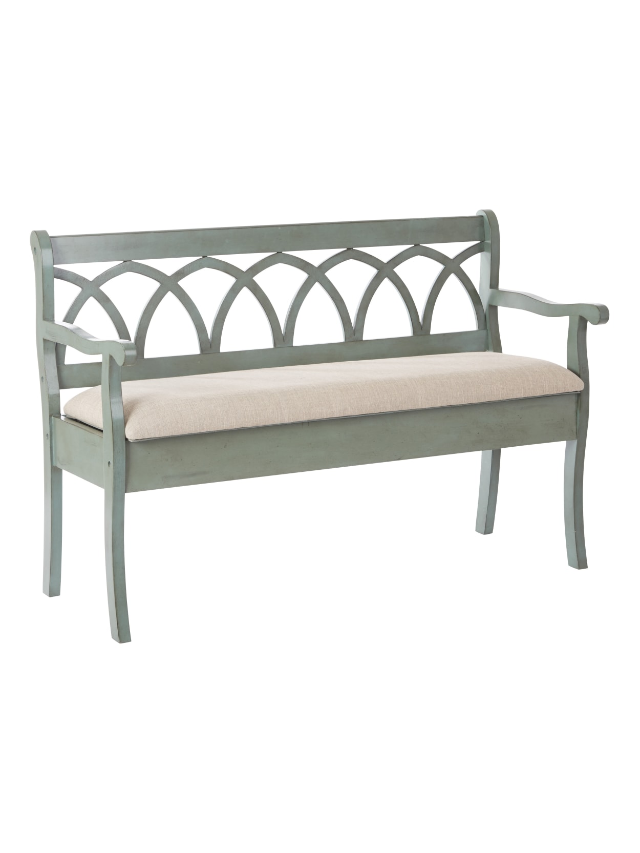 white storage bench with cushion on Ave Six Coventry Storage Bench Beigeantique Sage Office Depot