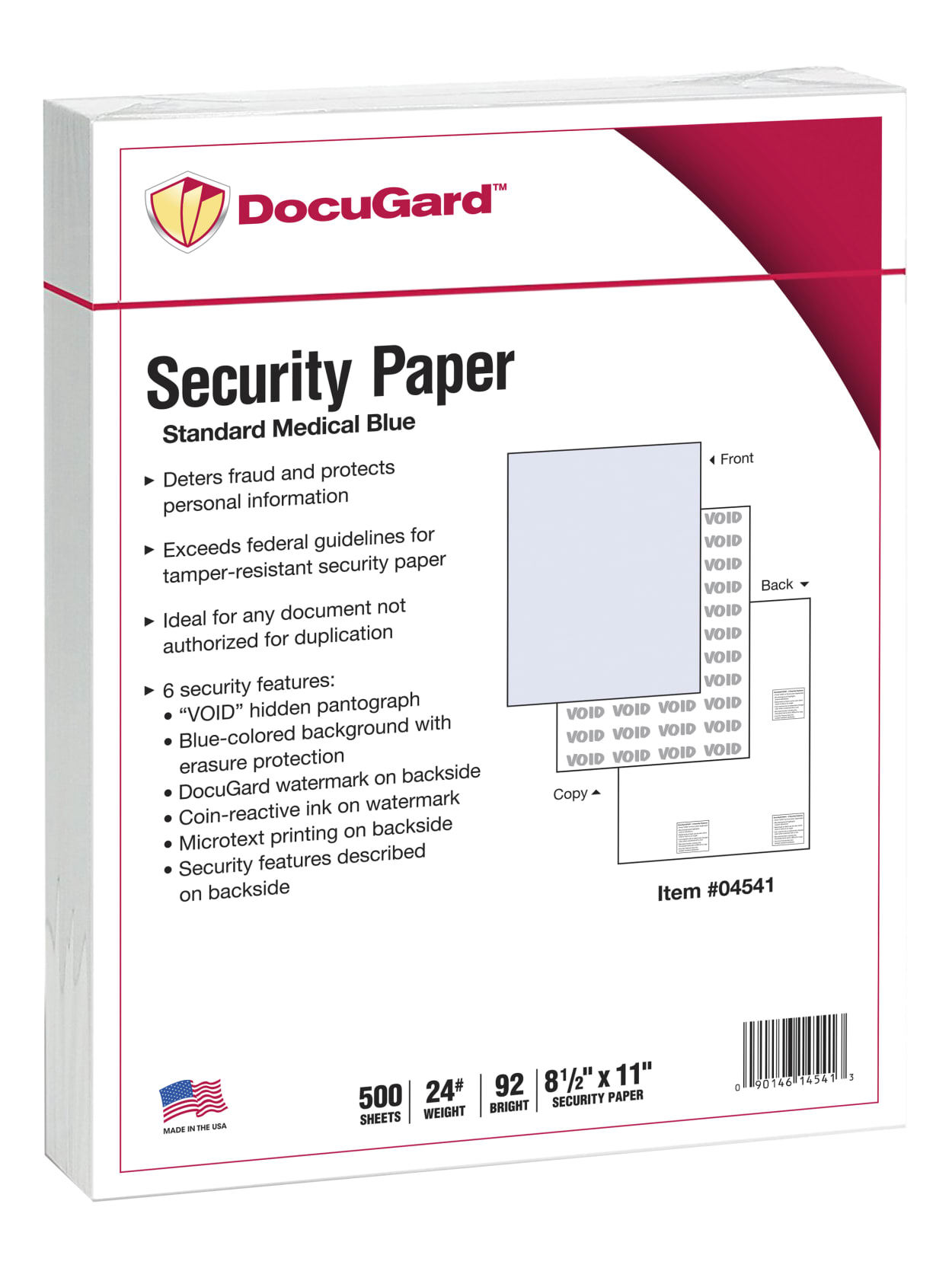 Docugard Medical Prescription Papers Standard Medical 6 1 Part 8 12 X 11 500 Sheets Blue Office Depot
