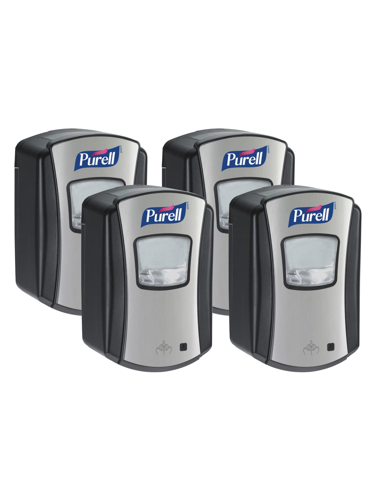 Purell Ltx 7 Hands Free Sanitizer Dispenser Automatic 23 67 Fl Oz Capacity Chrome Black 4 Carton Office Depot