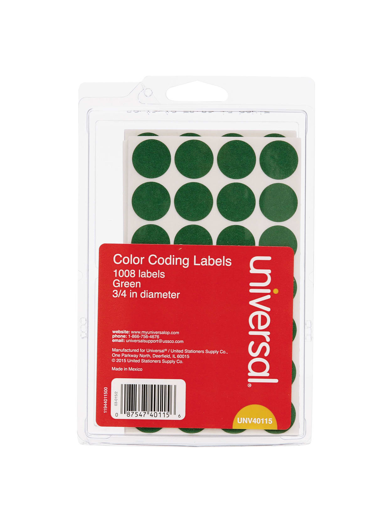 Universal Self Adhesive Removable Color Coding Labels Unv 34 Green Pack Of 1008 Office Depot